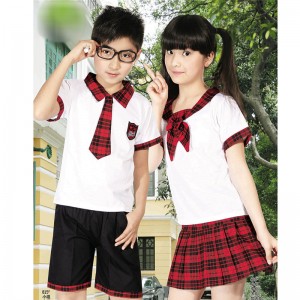 重庆批发中学小学生夏季校服幼儿园园服夏装套装六一演出服定做