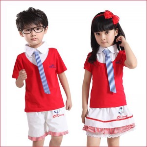 重庆中学小学生夏季校服班服儿童演出服合唱服幼儿园园服夏装套装定做